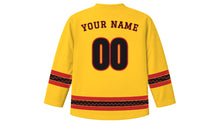 Load image into Gallery viewer, Ati-Atihan Original Hockey Jersey in Sun Yellow, back view with your name and number