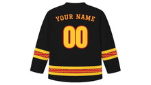 Load image into Gallery viewer, Ati-Atihan Original Hockey Jersey in Tribal Black, back view with your name and number