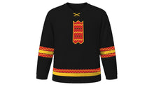 Load image into Gallery viewer, Ati-Atihan Original Hockey Jersey in Tribal Black, front view – custom name and number