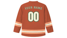Load image into Gallery viewer, Atlanta Original Hockey Jersey in Georgia Clay, back view with your name and number