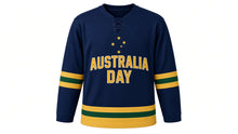 Load image into Gallery viewer, Australia Day Original Hockey Jersey in Navy, front view – custom name and number