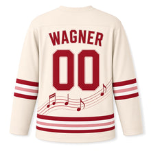 Load image into Gallery viewer, Austria Alpine Waltz Original Hockey Jersey in Ballroom Cream, back view with your name and number