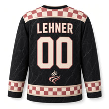 Load image into Gallery viewer, Austria Coffeehouse Classic Original Hockey Jersey in Marble Black, back view with your name and number