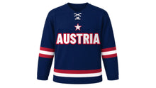 Load image into Gallery viewer, Austria Original Hockey Jersey in Navy, front view – custom name and number