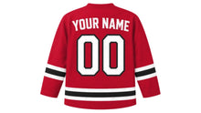 Load image into Gallery viewer, Austria Original Hockey Jersey in Red, back view with your name and number