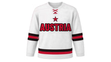 Load image into Gallery viewer, Austria Original Hockey Jersey in White, front view – custom name and number