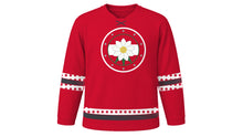 Load image into Gallery viewer, Austrian National Day Original Hockey Jersey in Austrian Red, front view – custom name and number