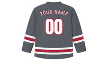 Load image into Gallery viewer, Austrian National Day Original Hockey Jersey in Stone Gray, back view with your name and number