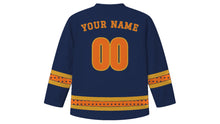 Load image into Gallery viewer, Autumn Equinox Original Hockey Jersey in Twilight Navy, back view with your name and number