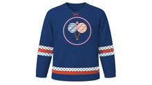 Load image into Gallery viewer, Awa Odori Original Hockey Jersey in Indigo, front view – custom name and number