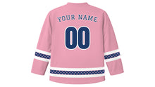 Load image into Gallery viewer, Awa Odori Original Hockey Jersey in Sakura Pink, back view with your name and number
