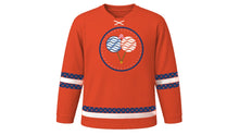 Load image into Gallery viewer, Awa Odori Original Hockey Jersey in Vermilion, front view – custom name and number