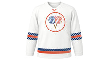 Load image into Gallery viewer, Awa Odori Original Hockey Jersey in White, front view – custom name and number