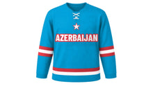 Load image into Gallery viewer, Azerbaijan Original Hockey Jersey in Blue, front view – custom name and number