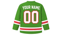 Load image into Gallery viewer, Azerbaijan Original Hockey Jersey in Green, back view with your name and number