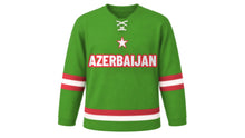 Load image into Gallery viewer, Azerbaijan Original Hockey Jersey in Green, front view – custom name and number