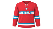 Load image into Gallery viewer, Azerbaijan Original Hockey Jersey in Red, front view – custom name and number
