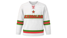 Load image into Gallery viewer, Azerbaijan Original Hockey Jersey in White, front view – custom name and number