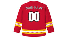 Load image into Gallery viewer, Back to School Original Hockey Jersey in Red, back view with your name and number