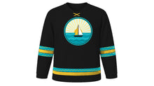 Load image into Gallery viewer, Bahamas Independence Day Original Hockey Jersey in Black, front view – custom name and number