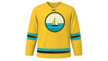 Load image into Gallery viewer, Bahamas Independence Day Original Hockey Jersey in Gold, front view – custom name and number