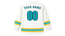 Load image into Gallery viewer, Bahamas Independence Day Original Hockey Jersey in White, back view with your name and number