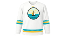 Load image into Gallery viewer, Bahamas Independence Day Original Hockey Jersey in White, front view – custom name and number