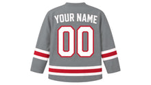 Load image into Gallery viewer, Bahrain Original Hockey Jersey in Gray, back view with your name and number
