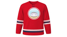 Load image into Gallery viewer, Bahrain National Day Original Hockey Jersey in Red, front view – custom name and number