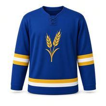 Load image into Gallery viewer, Baisakhi Original Hockey Jersey in Blue, front view – custom name and number