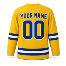 Load image into Gallery viewer, Baisakhi Original Hockey Jersey in Yellow, back view with your name and number