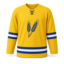 Load image into Gallery viewer, Baisakhi Original Hockey Jersey in Yellow, front view – custom name and number