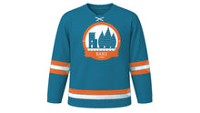 Load image into Gallery viewer, Baku Original Hockey Jersey in Caspian Blue, front view – custom name and number