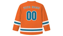 Load image into Gallery viewer, Baku Original Hockey Jersey in Flame Orange, back view with your name and number