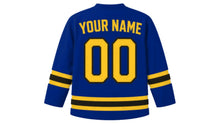 Load image into Gallery viewer, Barbados Original Hockey Jersey in Blue, back view with your name and number