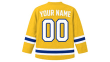Load image into Gallery viewer, Barbados Original Hockey Jersey in Gold, back view with your name and number