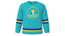 Load image into Gallery viewer, Barbados Independence Day Original Hockey Jersey in Aqua, front view – custom name and number