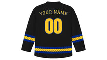 Load image into Gallery viewer, Barbados Independence Day Original Hockey Jersey in Black, back view with your name and number