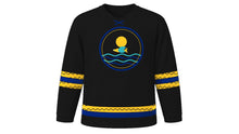 Load image into Gallery viewer, Barbados Independence Day Original Hockey Jersey in Black, front view – custom name and number