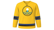 Load image into Gallery viewer, Barbados Independence Day Original Hockey Jersey in Gold, front view – custom name and number