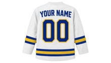 Load image into Gallery viewer, Barbados Original Hockey Jersey in White, back view with your name and number