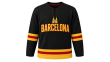 Load image into Gallery viewer, Barcelona Original Hockey Jersey in Black, front view – custom name and number