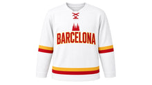 Load image into Gallery viewer, Barcelona Original Hockey Jersey in White, front view – custom name and number