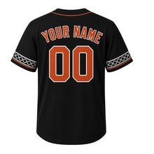 Load image into Gallery viewer, Bascule Bridge Lift Milwaukee Baseball Jersey in Ironwork Black, back view with your name and number – girder-stripe sleeves
