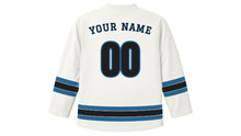 Load image into Gallery viewer, Basel Original Hockey Jersey in Limestone White, back view with your name and number