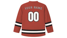 Load image into Gallery viewer, Basel Original Hockey Jersey in Minster Sandstone Red, back view with your name and number