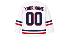 Load image into Gallery viewer, Bastille Day Original Hockey Jersey in White, back view with your name and number