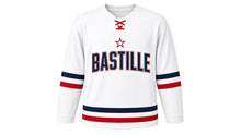 Load image into Gallery viewer, Bastille Day Original Hockey Jersey in White, front view – custom name and number