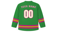 Load image into Gallery viewer, Bathukamma Original Hockey Jersey in Leaf Green, back view with your name and number