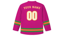 Load image into Gallery viewer, Bathukamma Original Hockey Jersey in Magenta, back view with your name and number